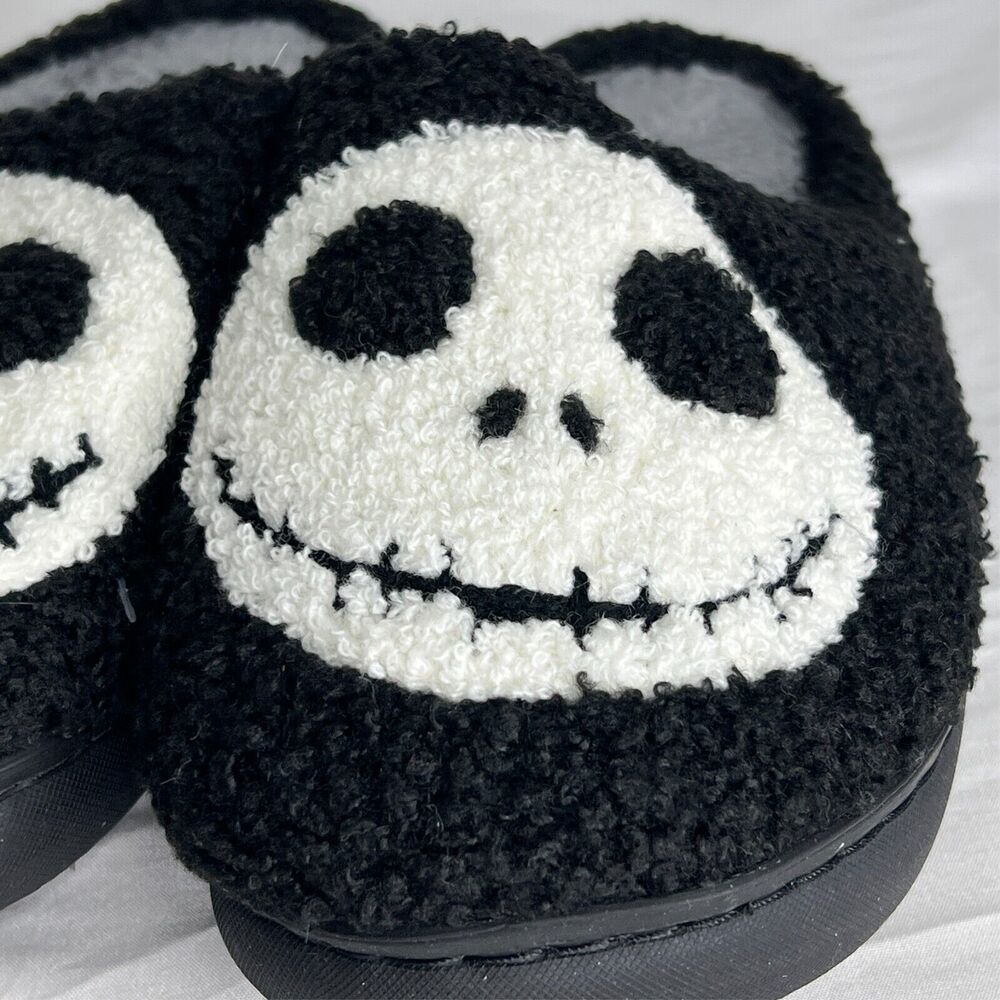 Nightmare Christmas Jack Slippers Plush Cozy S/M Adult Slip On Shoes NEW Disney